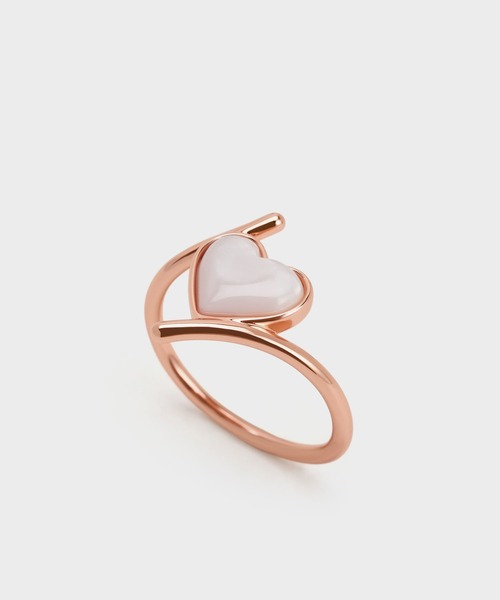 CHARLES & KEITH(チャールズ & キース)の「ハートストーン リング(リング・レディース・ゴールド系その他/ブラック/シルバー・M/S)」の4枚目の写真