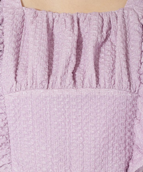 AND COUTURE（アンドクチュール）の「ジャガードフリルブラウス（シャツ/ブラウス・レディース・オフホワイト/ブラック/ラベンダー・MEDIUM）」の12枚目の写真