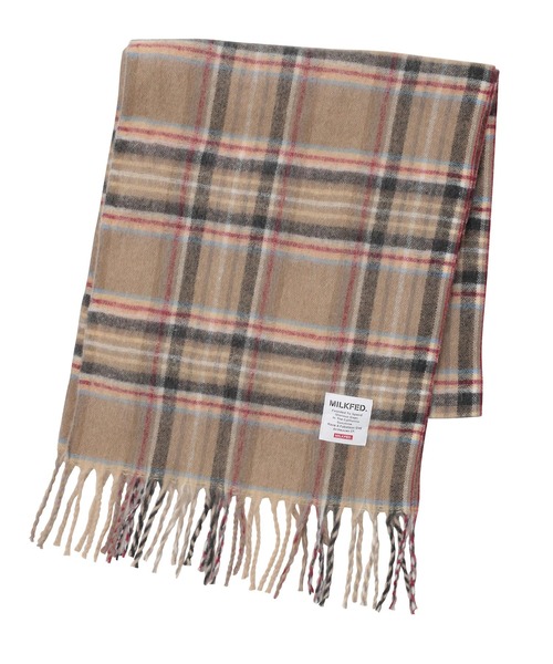 MILKFED.（ミルクフェド）の「SHAGGY PLAID STOLE（ストール/ショール・レディース・ベージュ/ネイビー/ブラック・ONE SIZE）」の10枚目の写真