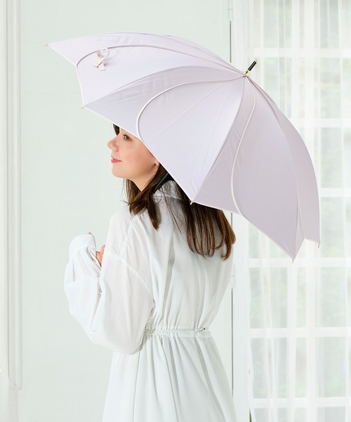 ALWAYS GOOD TIME（オルウェイズグッドタイム）の「【一級遮光・晴雨兼用】UV日傘/PARASOL/パラソル　フレラ/frella/花びら（長傘・レディース・モカ/オフホワイト/ネイビー/ラベンダー・F）」の4枚目の写真