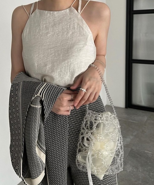WILLFULLY（ウィルフリー）の「cross cord strap ame-sle camisole