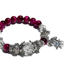 RiNc（リンク）の「【 NOLITA / ノリータ 】ラウンドカット水晶 カラフルストーン チャーム付き 天然石 ブレスレット オニキス ハウライト ターコイズ（ブレスレット）」