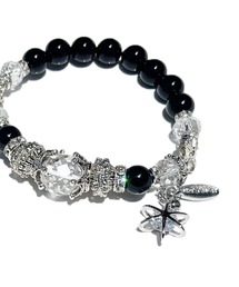 RiNc（リンク）の「【 NOLITA / ノリータ 】ラウンドカット水晶 カラフルストーン チャーム付き 天然石 ブレスレット オニキス ハウライト ターコイズ（ブレスレット）」