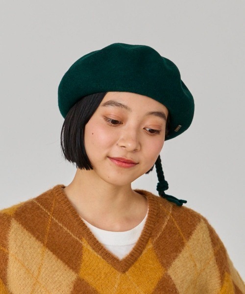 OVERRIDE(オーバーライド)の「OVERRIDE BASQUE LONGMITUAMI BERET(ハンチング/ベレー帽・レディース・グリーン/グレー/ブラック/ホワイト・58cm)」の18枚目の写真