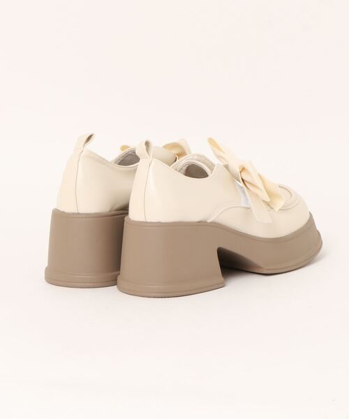 Burner(バーナー)の「【OKUOKU 0909】厚底ローファー / フロントリボン oku-shoes-702813801747-41 U(ローファー・レディース・ブラック/オフホワイト・36/38/39)」の3枚目の写真