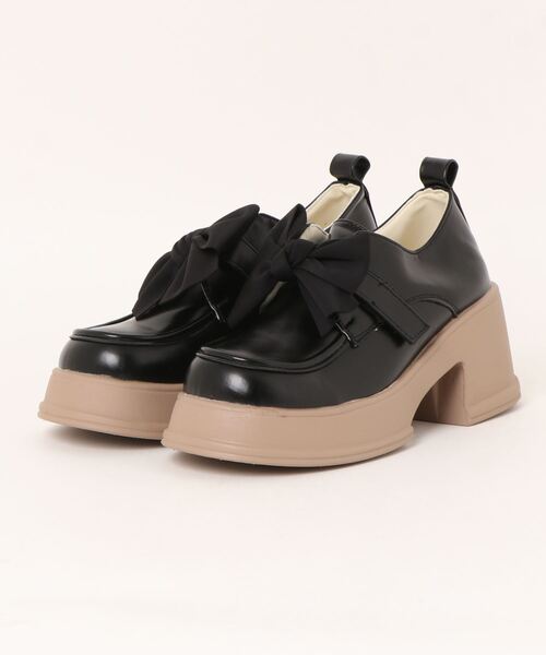 Burner(バーナー)の「【OKUOKU 0909】厚底ローファー / フロントリボン oku-shoes-702813801747-41 U(ローファー・レディース・ブラック/オフホワイト・36/38/39)」の9枚目の写真