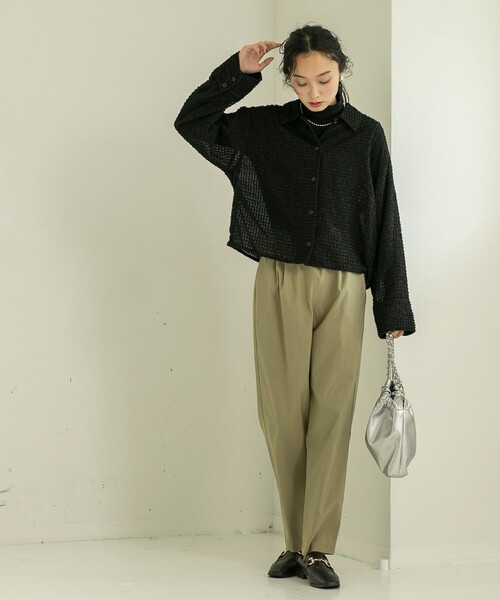 coen（コーエン）の「やみつきストレッチパンツ（その他パンツ・レディース・ネイビー/ダークグレー/ターコイズブルー/ブラック/ベージュ・S/M/L）」の8枚目の写真