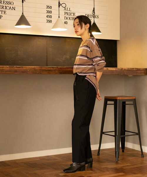 coen（コーエン）の「やみつきストレッチパンツ（その他パンツ・レディース・ネイビー/ダークグレー/ターコイズブルー/ブラック/ベージュ・S/M/L）」の21枚目の写真