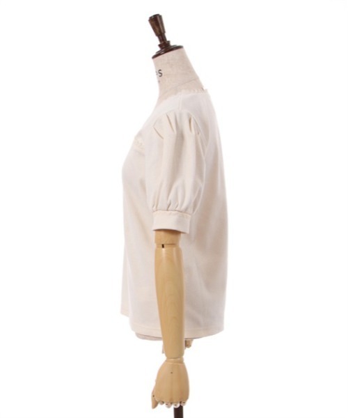 axes femme(アクシーズファム)の「ハーフジップパフ袖プルオーバー(Tシャツ/カットソー・レディース・キナリ/ピンク/ブラック・FREE)」の6枚目の写真