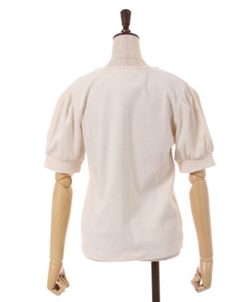 axes femme(アクシーズファム)の「ハーフジップパフ袖プルオーバー(Tシャツ/カットソー・レディース・キナリ/ピンク/ブラック・FREE)」の7枚目の写真