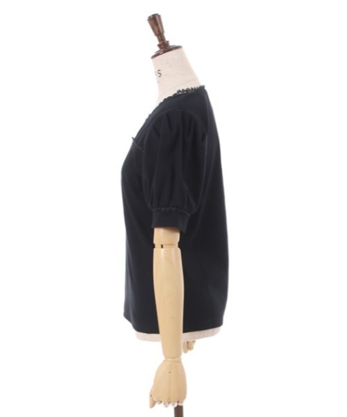 axes femme(アクシーズファム)の「ハーフジップパフ袖プルオーバー(Tシャツ/カットソー・レディース・キナリ/ピンク/ブラック・FREE)」の14枚目の写真