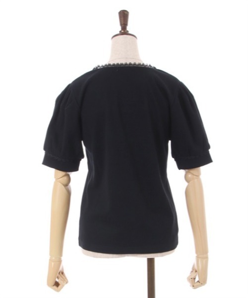 axes femme(アクシーズファム)の「ハーフジップパフ袖プルオーバー(Tシャツ/カットソー・レディース・キナリ/ピンク/ブラック・FREE)」の15枚目の写真