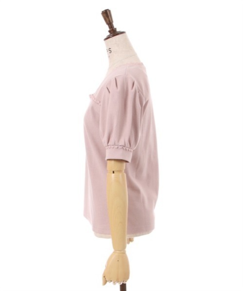 axes femme(アクシーズファム)の「ハーフジップパフ袖プルオーバー(Tシャツ/カットソー・レディース・キナリ/ピンク/ブラック・FREE)」の22枚目の写真