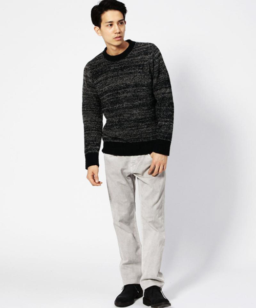 ROSE BUD COUPLES (ローズ バッド カップルズ)の「MK-15206 C/N L/S PE FETHER PILE(ニット/セーター・メンズ・チャコール/ネイビー・LARGE/MEDIUM)」の3枚目の写真