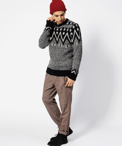 ROSE BUD COUPLES (ローズ バッド カップルズ)の「MK-15206 C/N L/S PE FETHER PILE(ニット/セーター・メンズ・チャコール/ネイビー・LARGE/MEDIUM)」の11枚目の写真