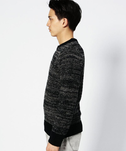 ROSE BUD COUPLES (ローズ バッド カップルズ)の「MK-15206 C/N L/S PE FETHER PILE(ニット/セーター・メンズ・チャコール/ネイビー・LARGE/MEDIUM)」の10枚目の写真