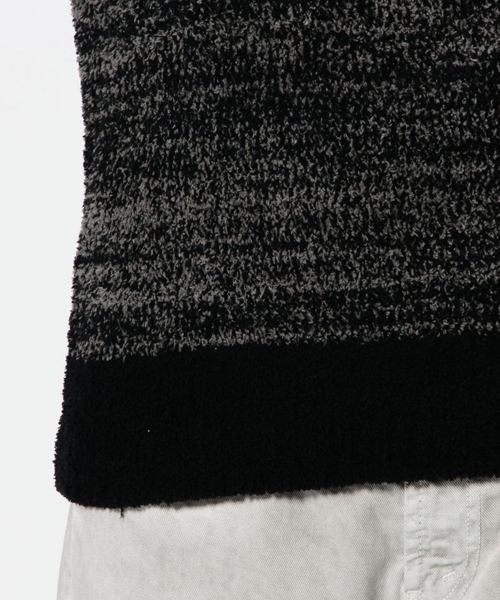 ROSE BUD COUPLES (ローズ バッド カップルズ)の「MK-15206 C/N L/S PE FETHER PILE(ニット/セーター・メンズ・チャコール/ネイビー・LARGE/MEDIUM)」の6枚目の写真