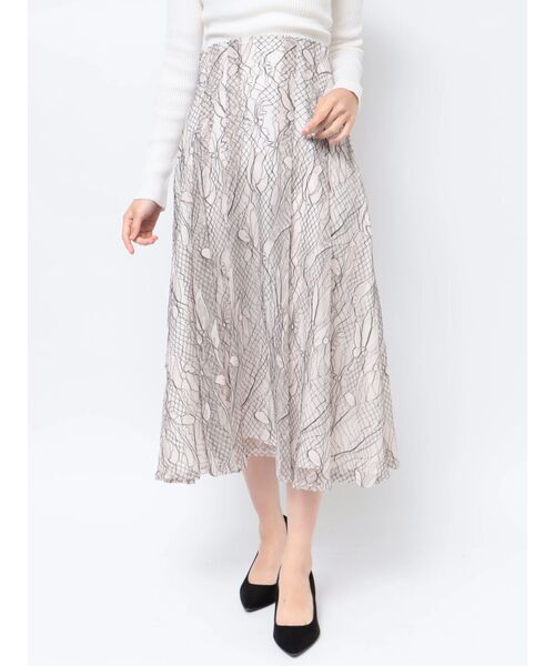MERCURYDUO(マーキュリーデュオ)の「コードレースコルセットミモレスカート(スカート・レディース・ミント/アイボリー/ベージュ・SMALL/MEDIUM)」の3枚目の写真