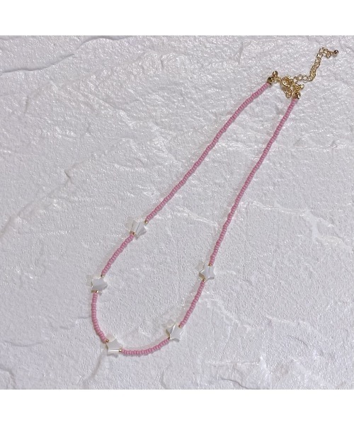 tone（トーン）の「【mastea】マザーオブパール星ビーズチョーカー(MA)（チョーカー・レディース・ピンク/グリーン・FREE）」の3枚目の写真