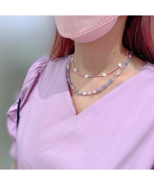 tone（トーン）の「【mastea】マザーオブパール星ビーズチョーカー(MA)（チョーカー・レディース・ピンク/グリーン・FREE）」の6枚目の写真