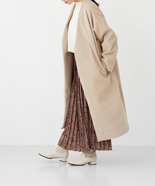 menue（メヌエ）の「スクエアトゥ リブニット デザインヒール ブーツ（ブーツ・レディース・ダークブラウン/アイボリー/ブラック・LL/M/S/L/3L/SS）」の19枚目の写真