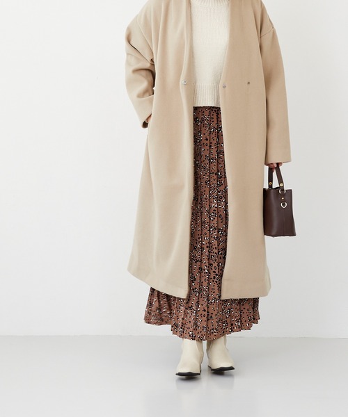 menue（メヌエ）の「スクエアトゥ リブニット デザインヒール ブーツ（ブーツ・レディース・ダークブラウン/アイボリー/ブラック・LL/M/S/L/3L/SS）」の20枚目の写真