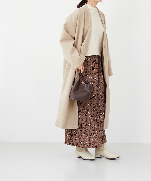 menue（メヌエ）の「スクエアトゥ リブニット デザインヒール ブーツ（ブーツ・レディース・ダークブラウン/アイボリー/ブラック・LL/M/S/L/3L/SS）」の21枚目の写真