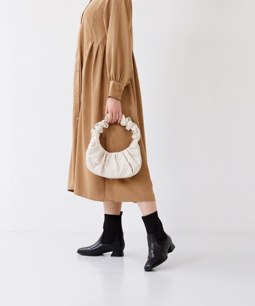 menue（メヌエ）の「スクエアトゥ リブニット デザインヒール ブーツ（ブーツ・レディース・ダークブラウン/アイボリー/ブラック・LL/M/S/L/3L/SS）」の11枚目の写真