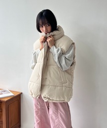 AS KNOW AS plus | ☆フェイクダウンオーバーサイズベスト　【2023AWアイテム】(ダウンベスト)