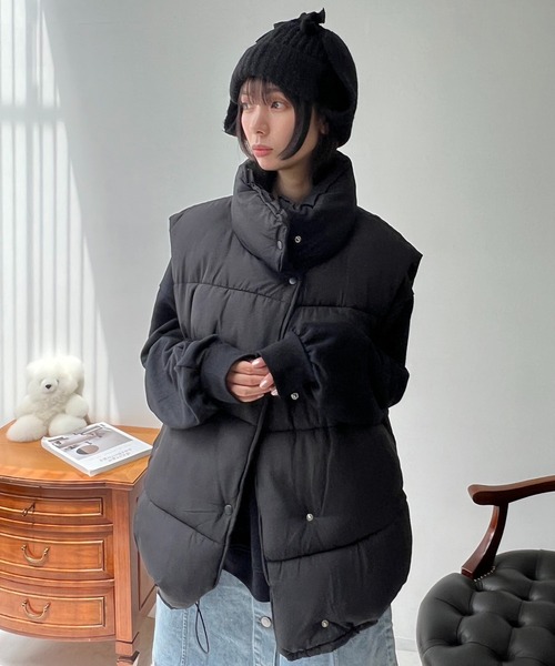 AS KNOW AS plus（アズノゥアズプラス）の「☆フェイクダウンオーバーサイズベスト　【2023AWアイテム】（ダウンベスト・レディース・ベージュ/ブラック/アイボリー・FREE）」の19枚目の写真