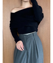 SNIDEL（スナイデル）の「カシュクールニットプルオーバー（ニット/セーター・レディース）」