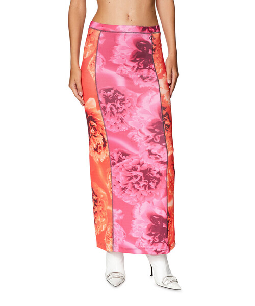 DIESEL（ディーゼル）の「レディース ロングスカート フラワー柄 スリム（スカート・レディース・ブラウン/ピンク・SMALL/MEDIUM/X-SMALL/LARGE）」の7枚目の写真