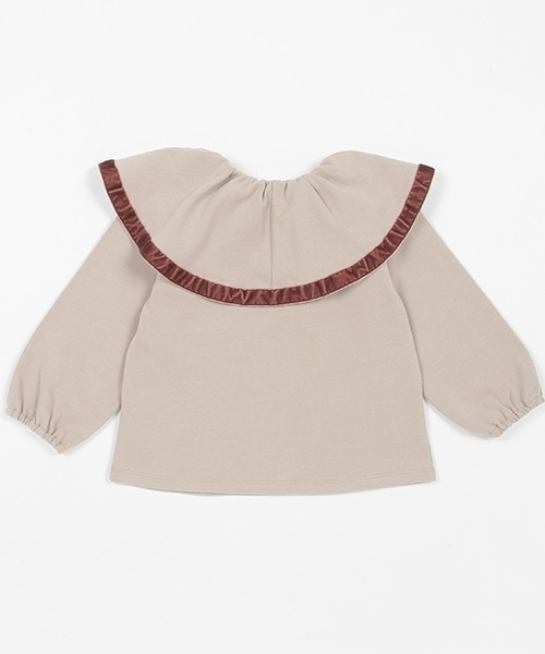 petit main（プティマイン）の「【リンク】フリル襟長袖Tシャツ（Tシャツ/カットソー・キッズ・オフホワイト/チャコール/ライトベージュ・100cm/90cm/120cm/130cm/110cm/80ｃｍ）」の5枚目の写真