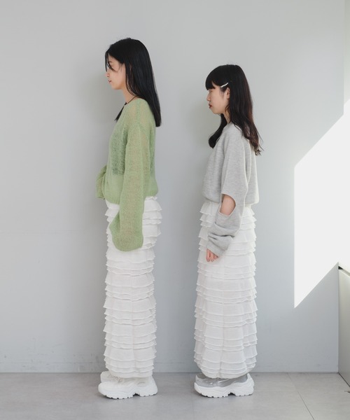 Kastane（カスタネ）の「【細見え/低身長サイズ】カットフリルIラインスカート（スカート・レディース・アイボリー/ブラック/ライトグレー/ネイビー/ブルー・FREE/0）」の10枚目の写真