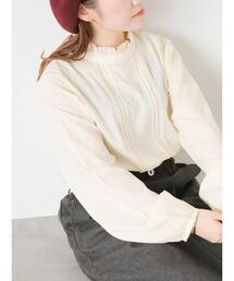 ehka sopo | ピコレーススタンドフリルブラウス(シャツ/ブラウス)