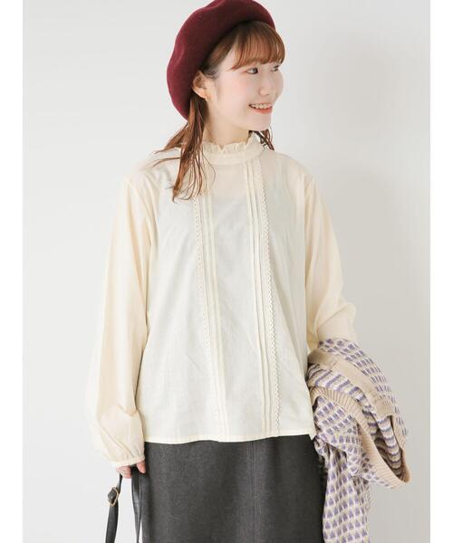 ehka sopo（エヘカソポ）の「ピコレーススタンドフリルブラウス（シャツ/ブラウス・レディース・キナリ/オフホワイト・F）」の21枚目の写真