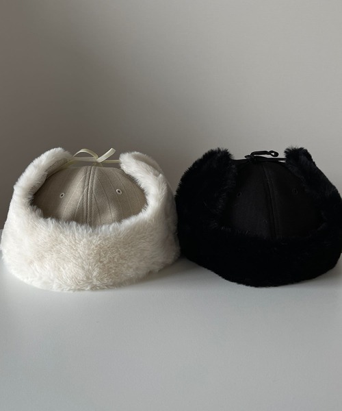 wee9s（ウィークス）の「2way flight cap / ツーウェイフライトキャップ（キャップ・レディース・ブラック/ベージュ・FREE）」の13枚目の写真