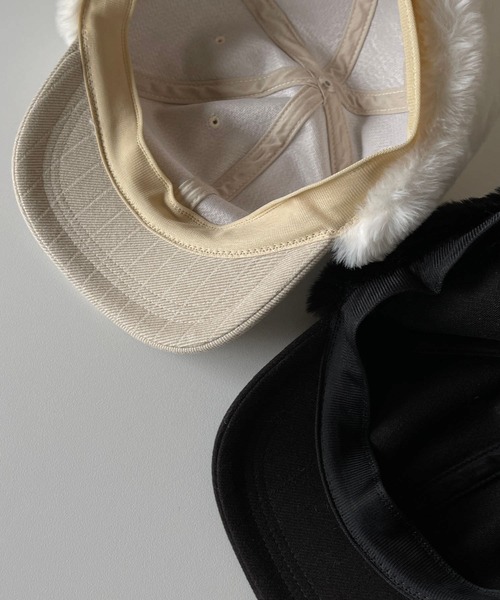 wee9s（ウィークス）の「2way flight cap / ツーウェイフライトキャップ（キャップ・レディース・ブラック/ベージュ・FREE）」の16枚目の写真