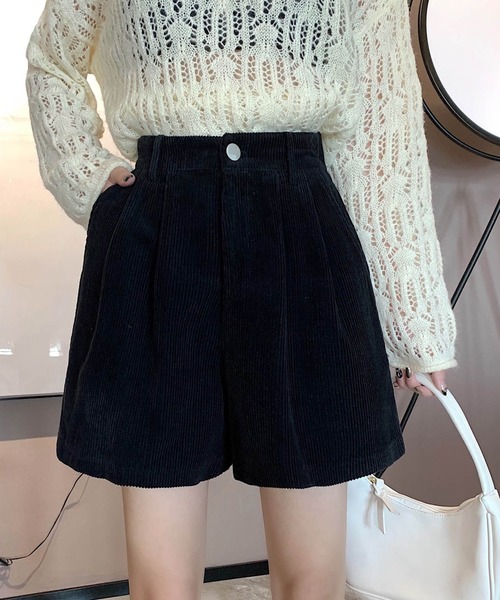 STYLEBLOCK(スタイルブロック)の「コーデュロイハイウエストショートパンツ(その他パンツ・レディース・ブラック/ブラウン/ベージュ・XL/L/M/S)」の2枚目の写真