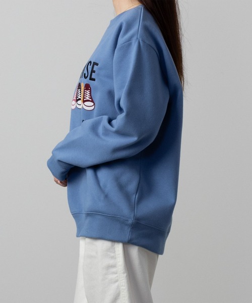 CONVERSE コンバース 裏起毛シューズフロッキートレーナー（スウェット