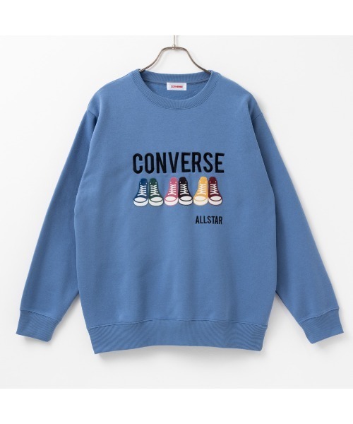 CONVERSE コンバース 裏起毛シューズフロッキートレーナー（スウェット