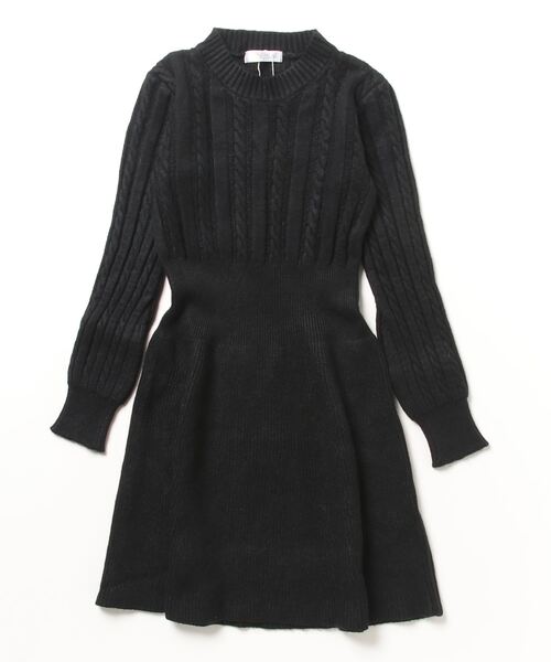 Miniministore(ミニミニストア)の「ケーブル編みニットミニワンピース 韓国風(ワンピース・レディース・ブラウン/ワインレッド/ブラック/クリーム・フリー)」の13枚目の写真