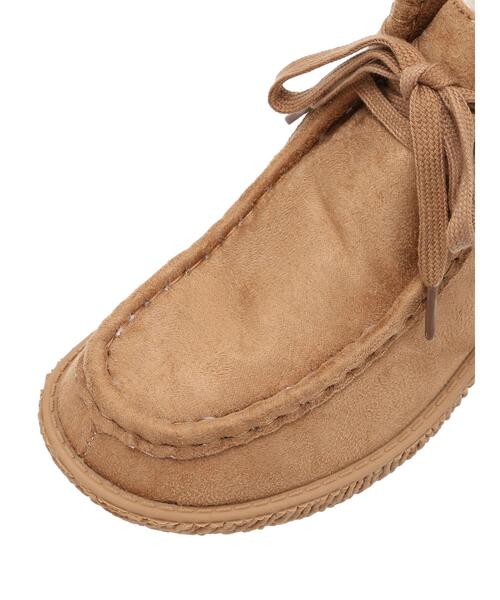 Samansa Mos2（サマンサ モスモス）の「中ボアモカシンブーツ（ドレスシューズ・レディース・ベージュ/ブラウン・M/L）」の12枚目の写真