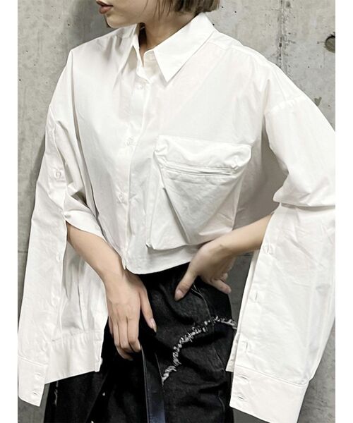 MURUA（ムルーア）の「3Dポケットクロップトシャツ（シャツ/ブラウス・レディース・ホワイト/その他/その他2/イエロー・FREE）」の2枚目の写真