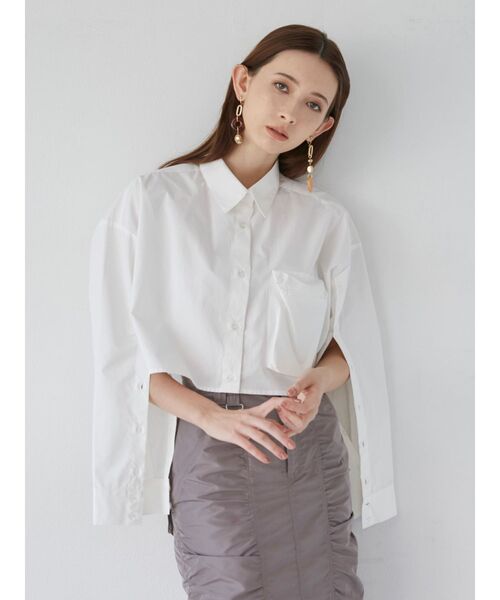 MURUA（ムルーア）の「3Dポケットクロップトシャツ（シャツ/ブラウス・レディース・ホワイト/その他/その他2/イエロー・FREE）」の5枚目の写真