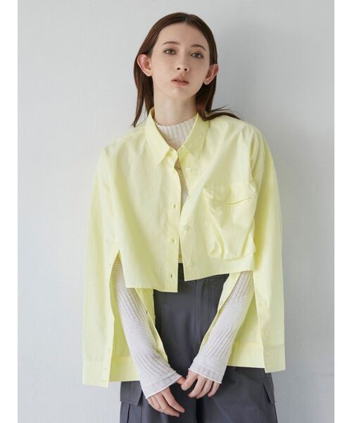 MURUA（ムルーア）の「3Dポケットクロップトシャツ（シャツ/ブラウス・レディース・ホワイト/その他/その他2/イエロー・FREE）」の8枚目の写真