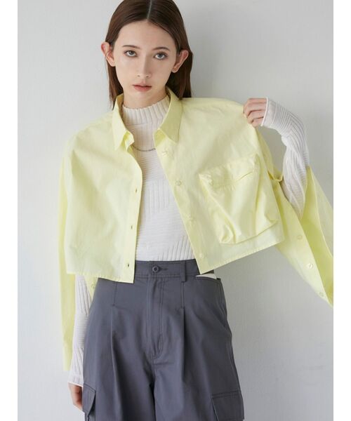 MURUA（ムルーア）の「3Dポケットクロップトシャツ（シャツ/ブラウス・レディース・ホワイト/その他/その他2/イエロー・FREE）」の11枚目の写真