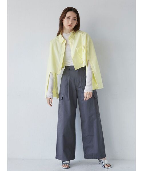 MURUA（ムルーア）の「3Dポケットクロップトシャツ（シャツ/ブラウス・レディース・ホワイト/その他/その他2/イエロー・FREE）」の12枚目の写真