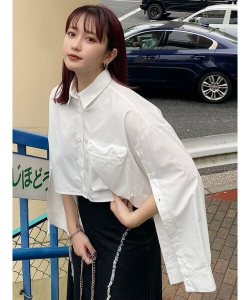 MURUA（ムルーア）の「3Dポケットクロップトシャツ（シャツ/ブラウス・レディース・ホワイト/その他/その他2/イエロー・FREE）」の19枚目の写真