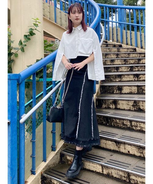 MURUA（ムルーア）の「3Dポケットクロップトシャツ（シャツ/ブラウス・レディース・ホワイト/その他/その他2/イエロー・FREE）」の21枚目の写真